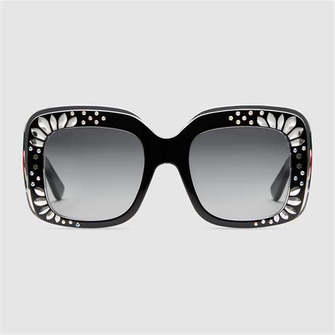 gold rimmed gucci sunglasses|Gucci bedazzled sunglasses.